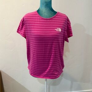 The North Face short sleeve striped pink t-shirt